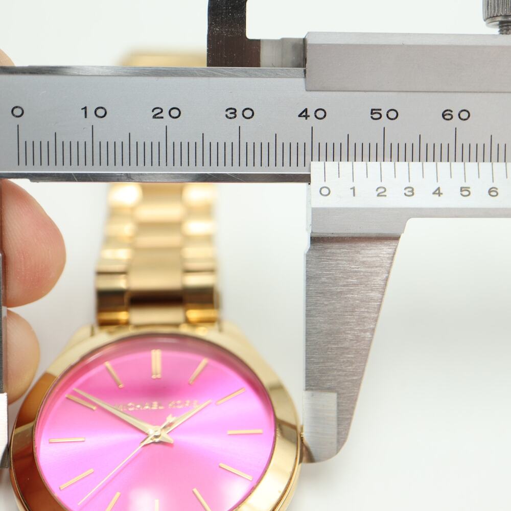 Michael Kors Gold-Tone Bracelet Watch with Pink Dial - Picture 2 of 9